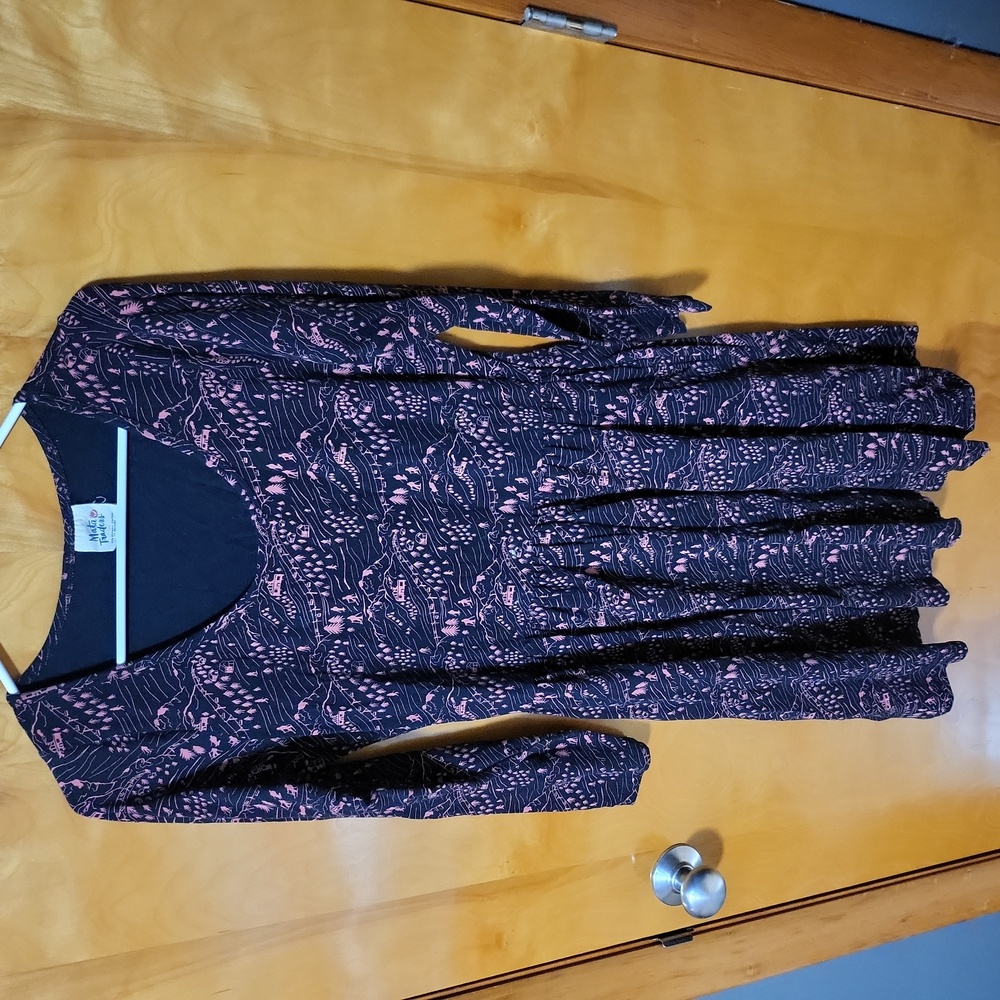 Mata Traders Organic Cotton Sleeved Dress Size Large